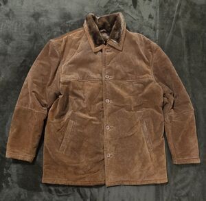 Vilanto Light Brown Genuine Leather Jacket Coat Pockets Faux Fur Lining